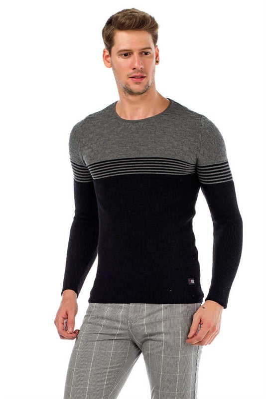 Cipo & Baxx DERBY Herren Pullover grey CP181