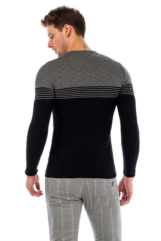 Cipo & Baxx DERBY Herren Pullover grey CP181