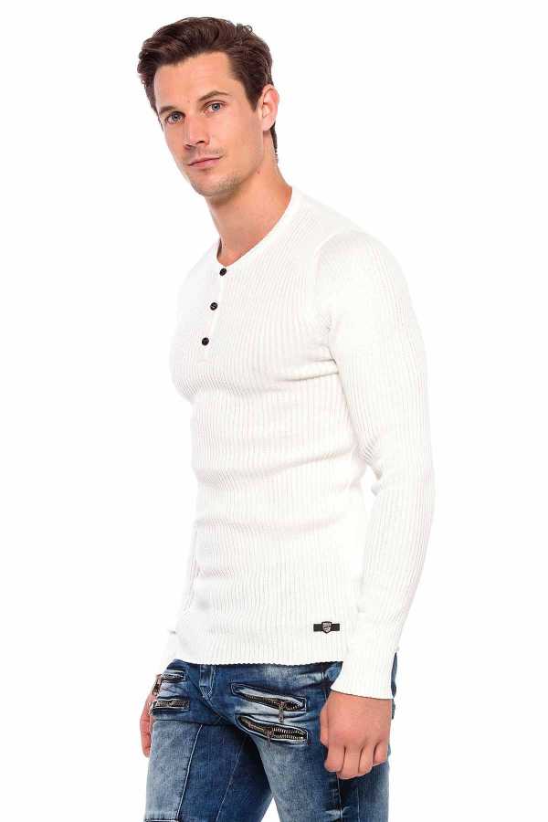 Cipo &amp; Baxx BANGOR men's sweater white CP193