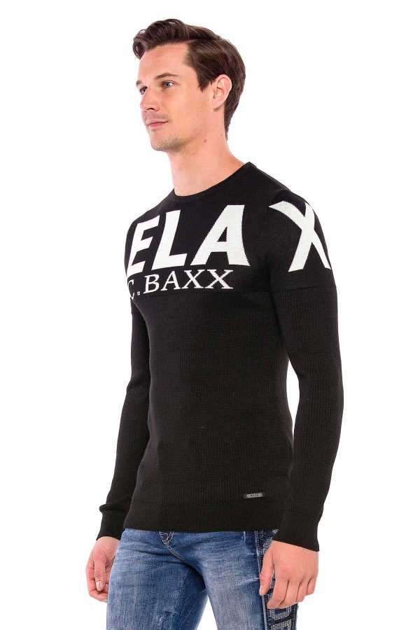 Cipo &amp; Baxx LUBLIN men's sweater black CP202