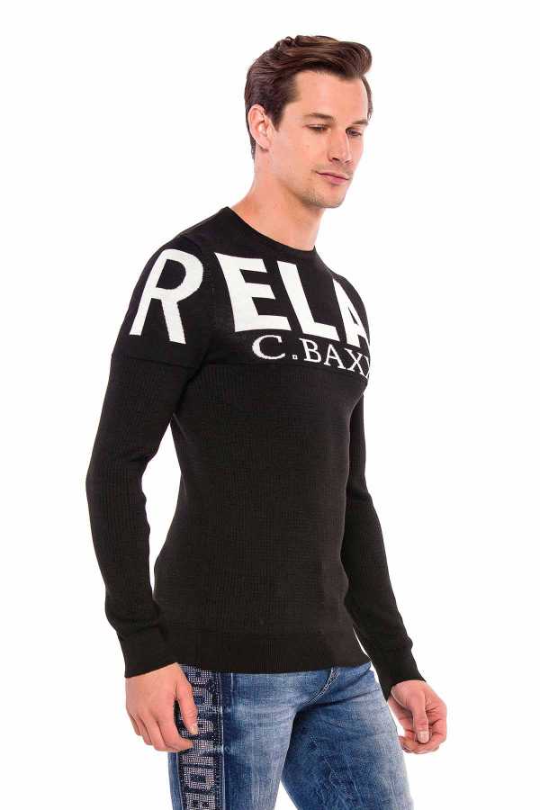 Cipo &amp; Baxx LUBLIN men's sweater black CP202