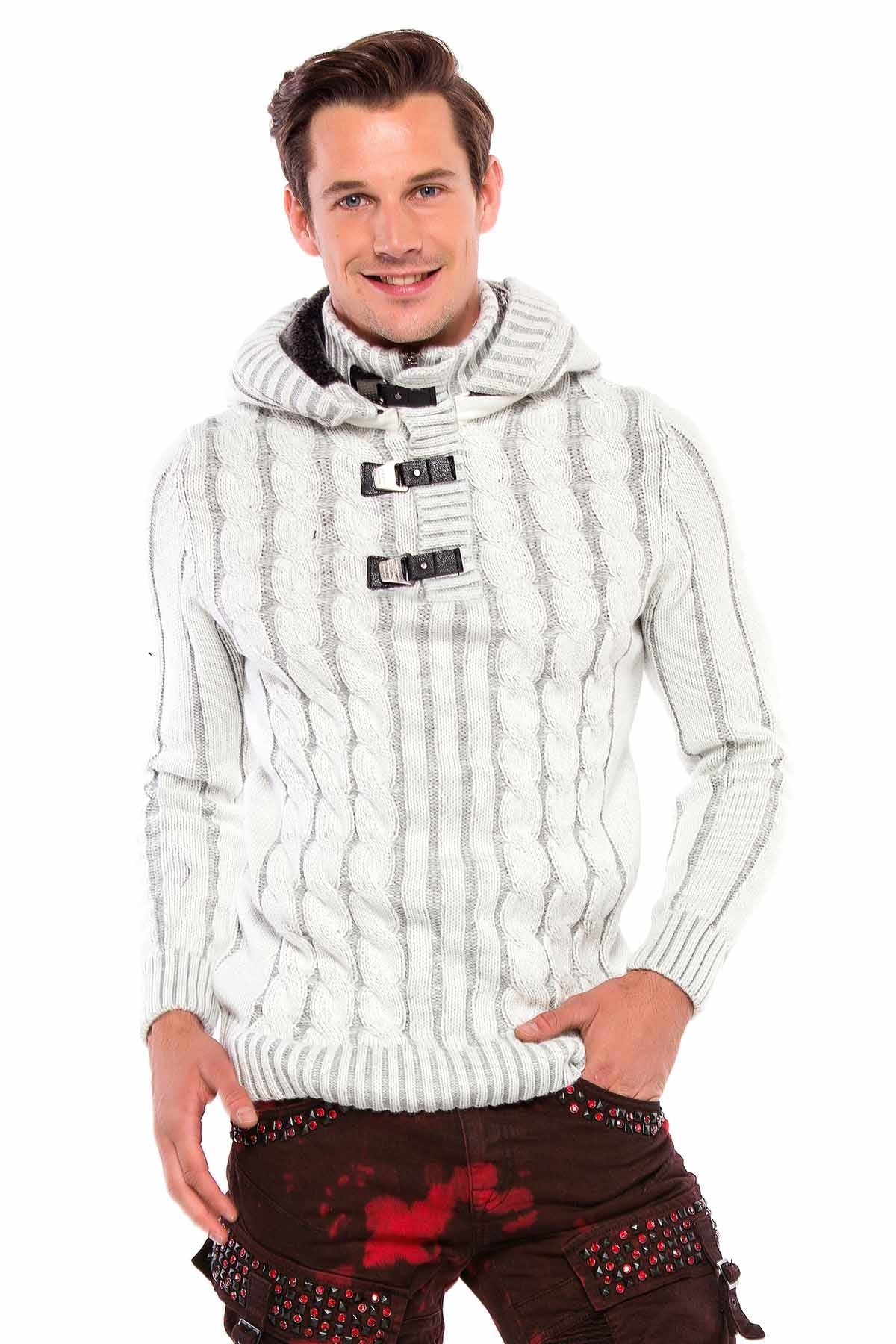 Cipo & Baxx ALTAIR Herren Strickpullover Black CP214