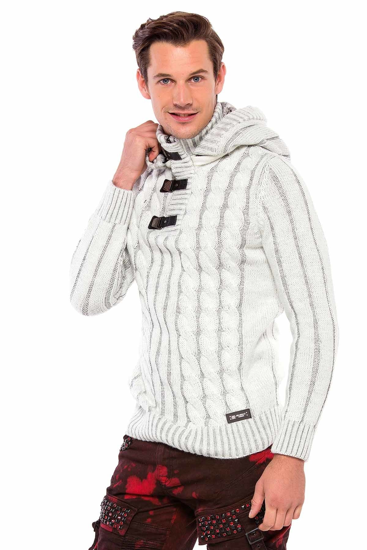 Cipo & Baxx ALTAIR Herren Strickpullover Black CP214