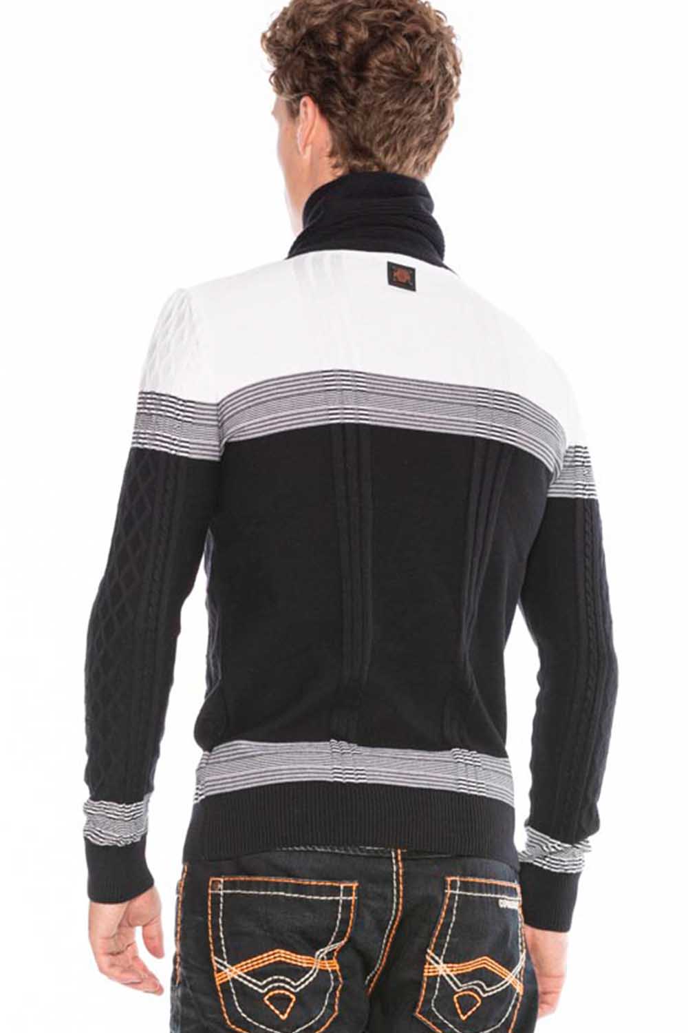 Cipo &amp; Baxx CORFU men's knitted sweater white CP226