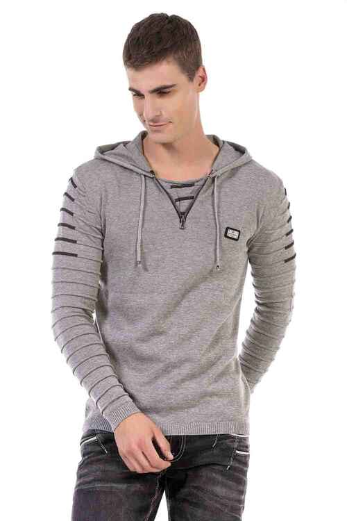 Cipo &amp; Baxx BOLU men's sweater gray CP246