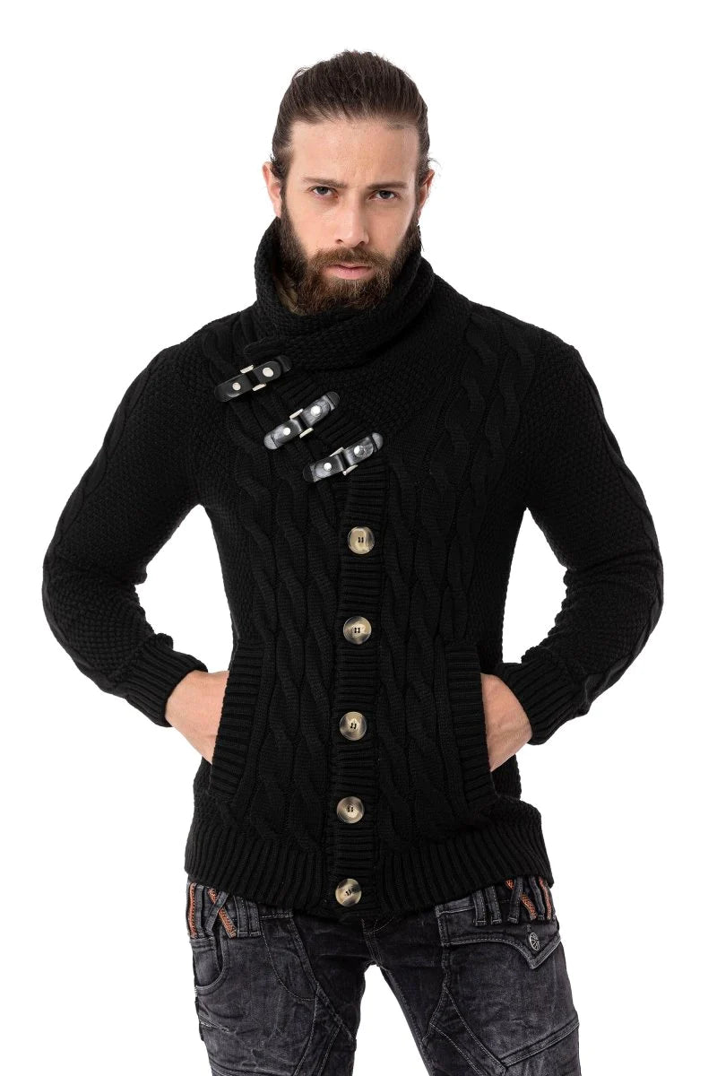 Cipo & Baxx RIGA Herren Strickpullover Black CP265