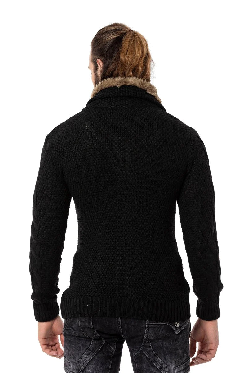 Cipo & Baxx RIGA Herren Strickpullover Black CP265