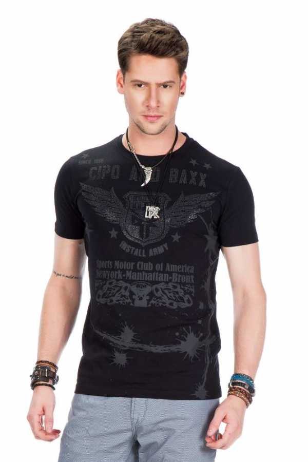 Cipo & Baxx FRANC Herren T-Shirt black CT373