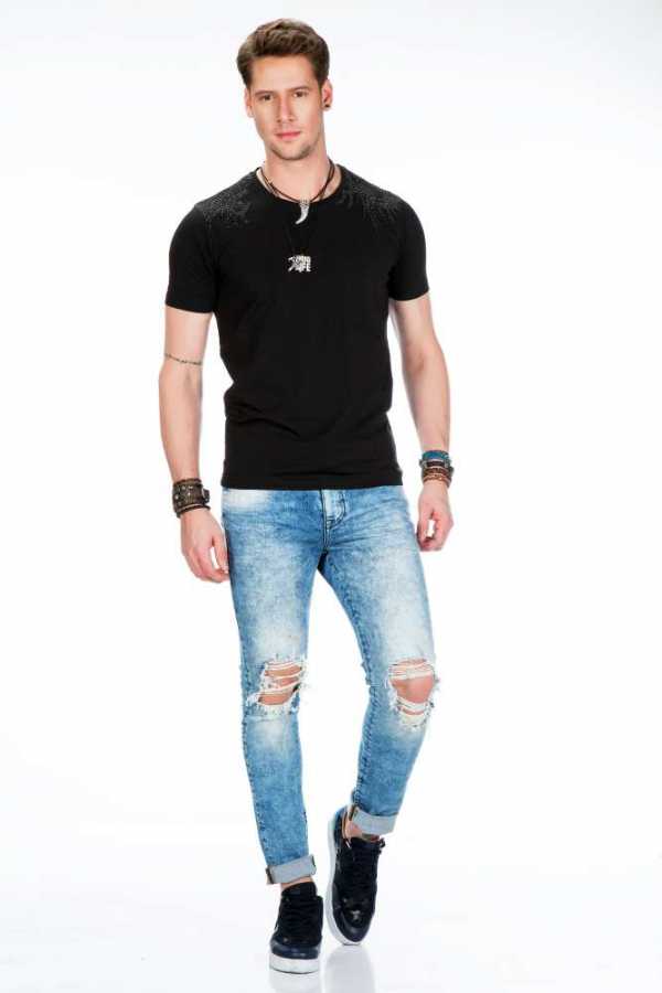 Cipo & Baxx HOKKAIDO Herren T-Shirt black CT376