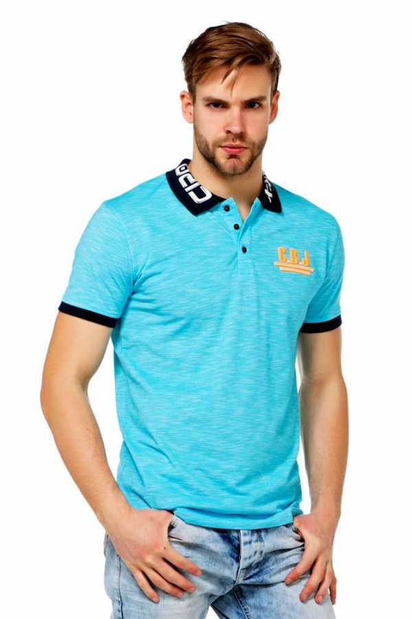 Cipo & Baxx TREKS blue Herren Polo T-Shirt CT416