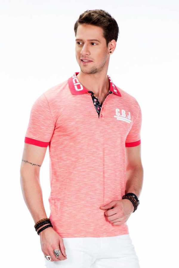 Cipo & Baxx TREKS coral Herren Polo T-Shirt CT416