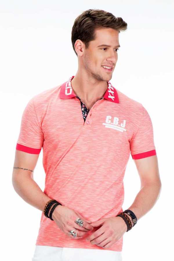 Cipo & Baxx TREKS coral Herren Polo T-Shirt CT416