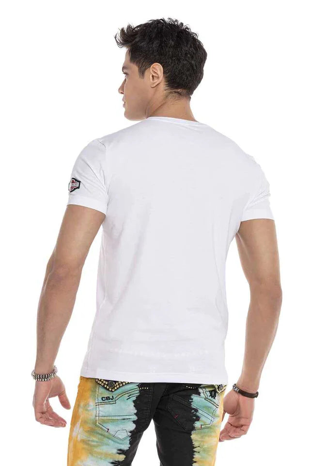 Cipo & Baxx KASIMIR Herren T-Shirt CT617 white