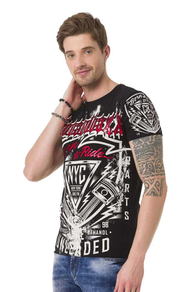 Cipo & Baxx BERNARDO Herren T-Shirt CT713 black