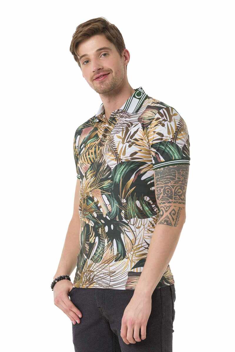 Cipo &amp; Baxx HAWAII GREEN Men's Polo T-Shirt CT698