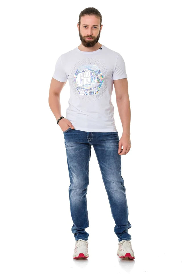 Cipo & Baxx PLEX white Herren T-Shirt CT720