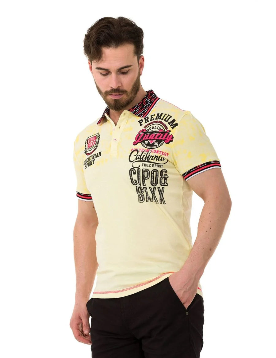 Cipo & Baxx MARINE yellow Herren Polo T-Shirt CT738