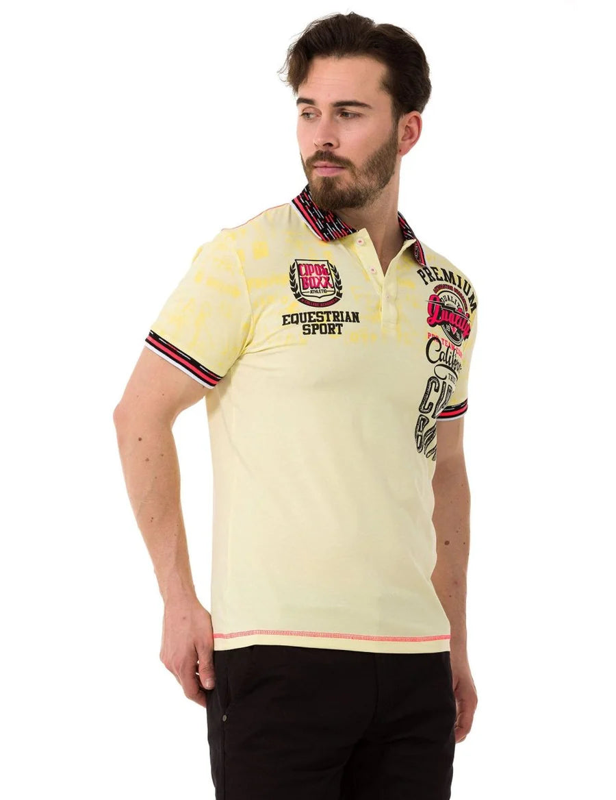 Cipo & Baxx MARINE yellow Herren Polo T-Shirt CT738