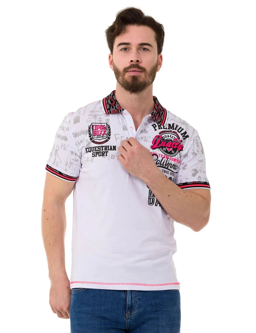 Cipo &amp; Baxx MARINE fuchsia men's polo t-shirt CT738