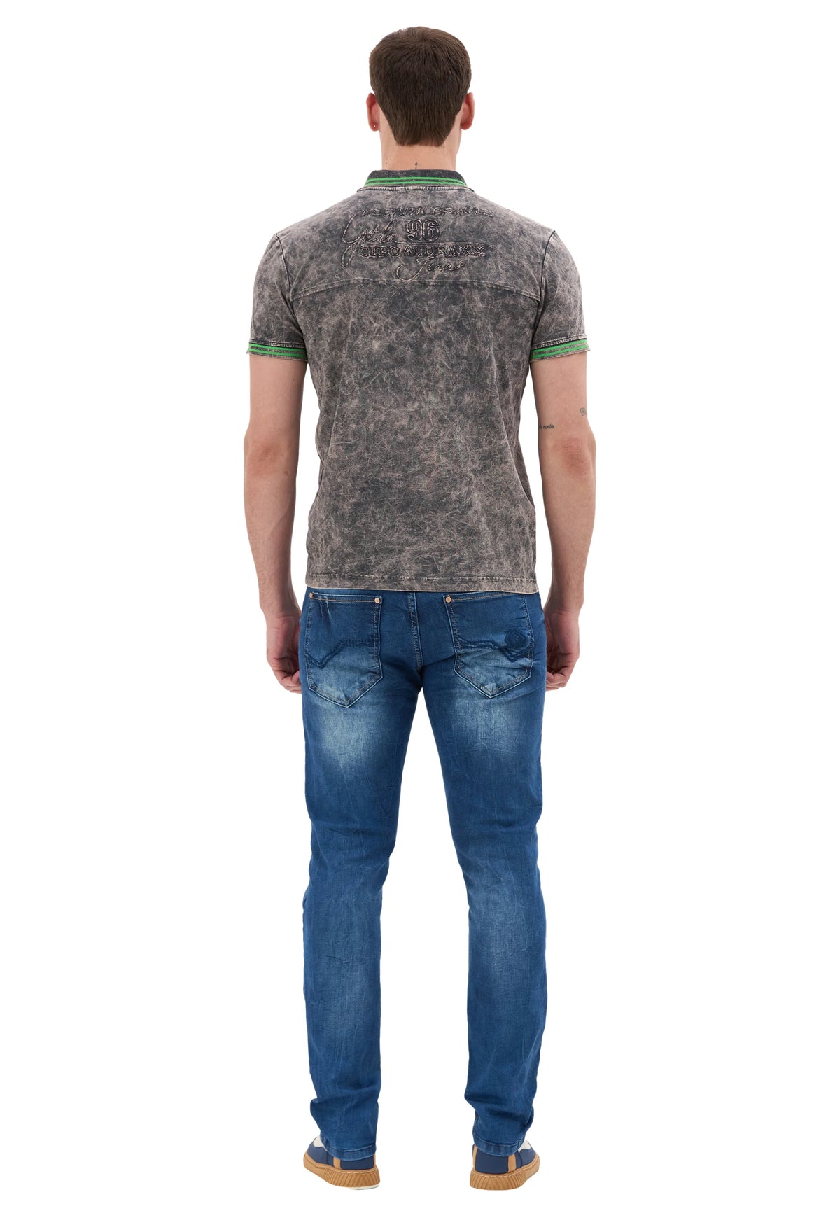 Cipo & Baxx DUSTIN Herren Polo T-Shirt CT582 grau