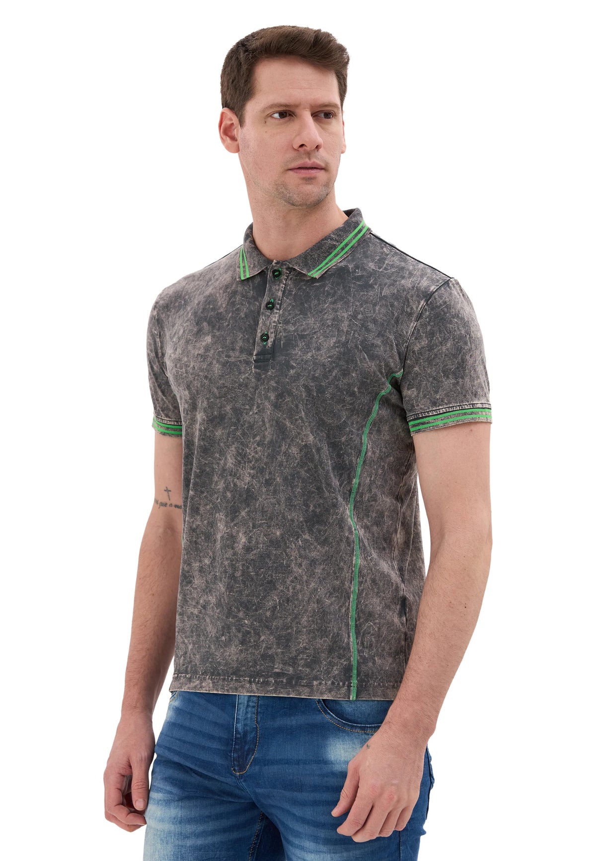Cipo & Baxx DUSTIN Herren Polo T-Shirt CT582 grau