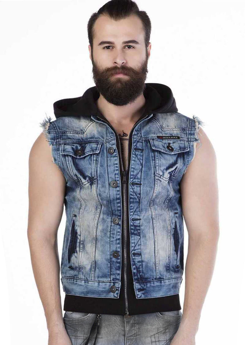 Cipo &amp; Baxx RYM Men's Vest Jacket Denim CW104