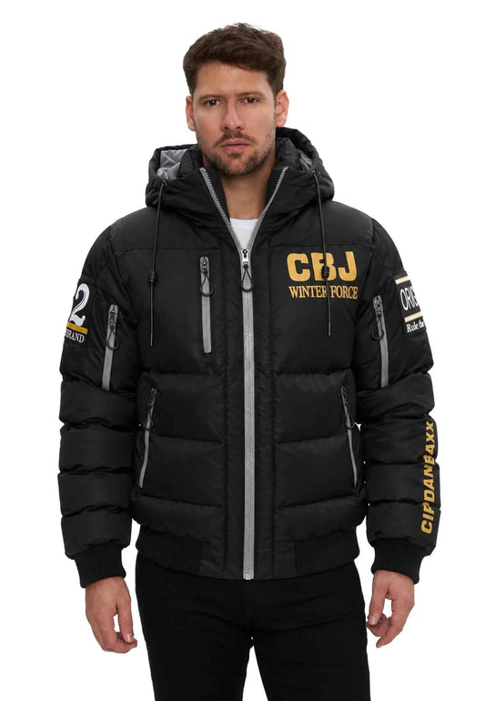 Cipo & Baxx JERRY Herren Bomberjacke Kapuze black CM233