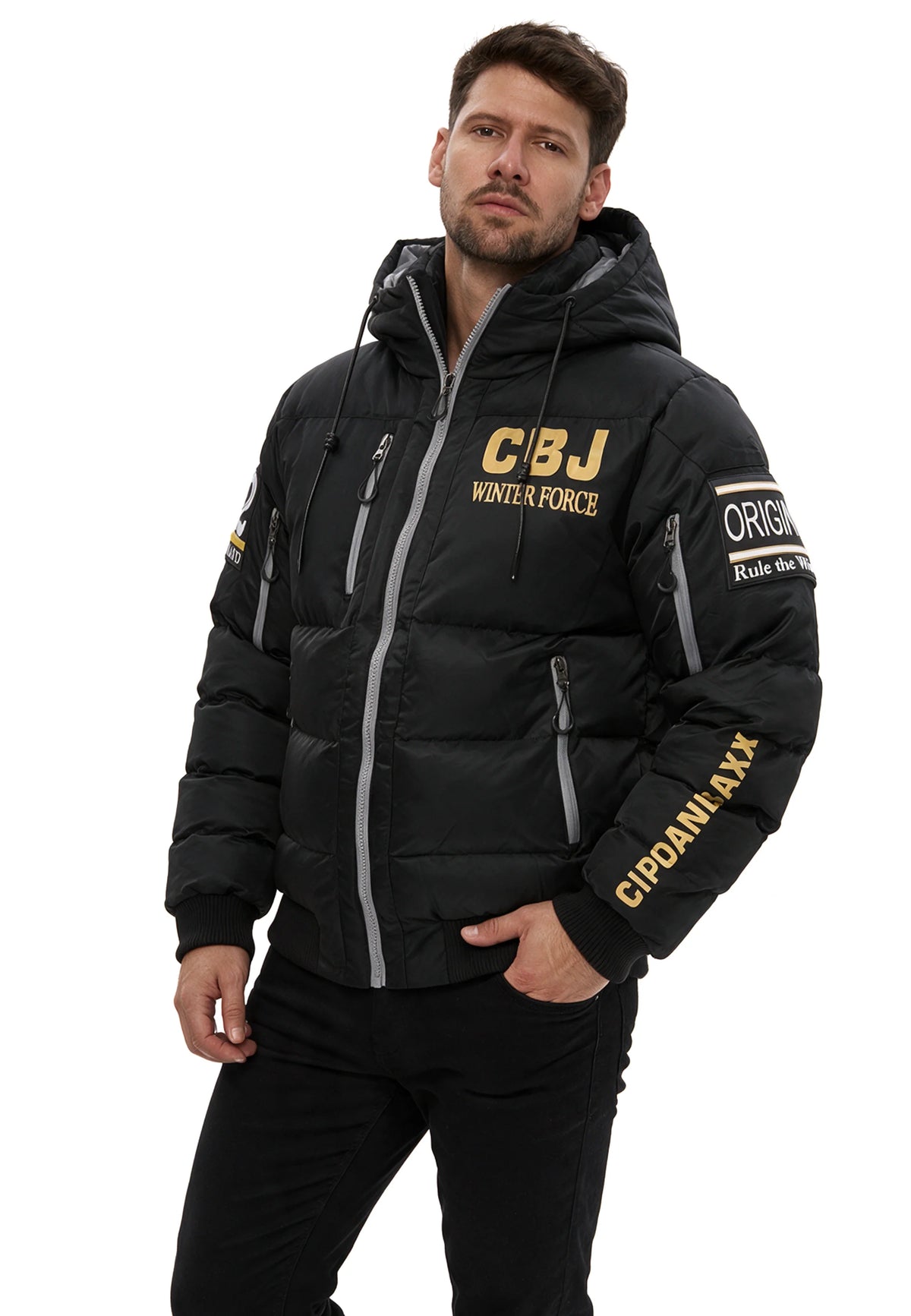 Cipo &amp; Baxx PERM men's bomber jacket hood CM134