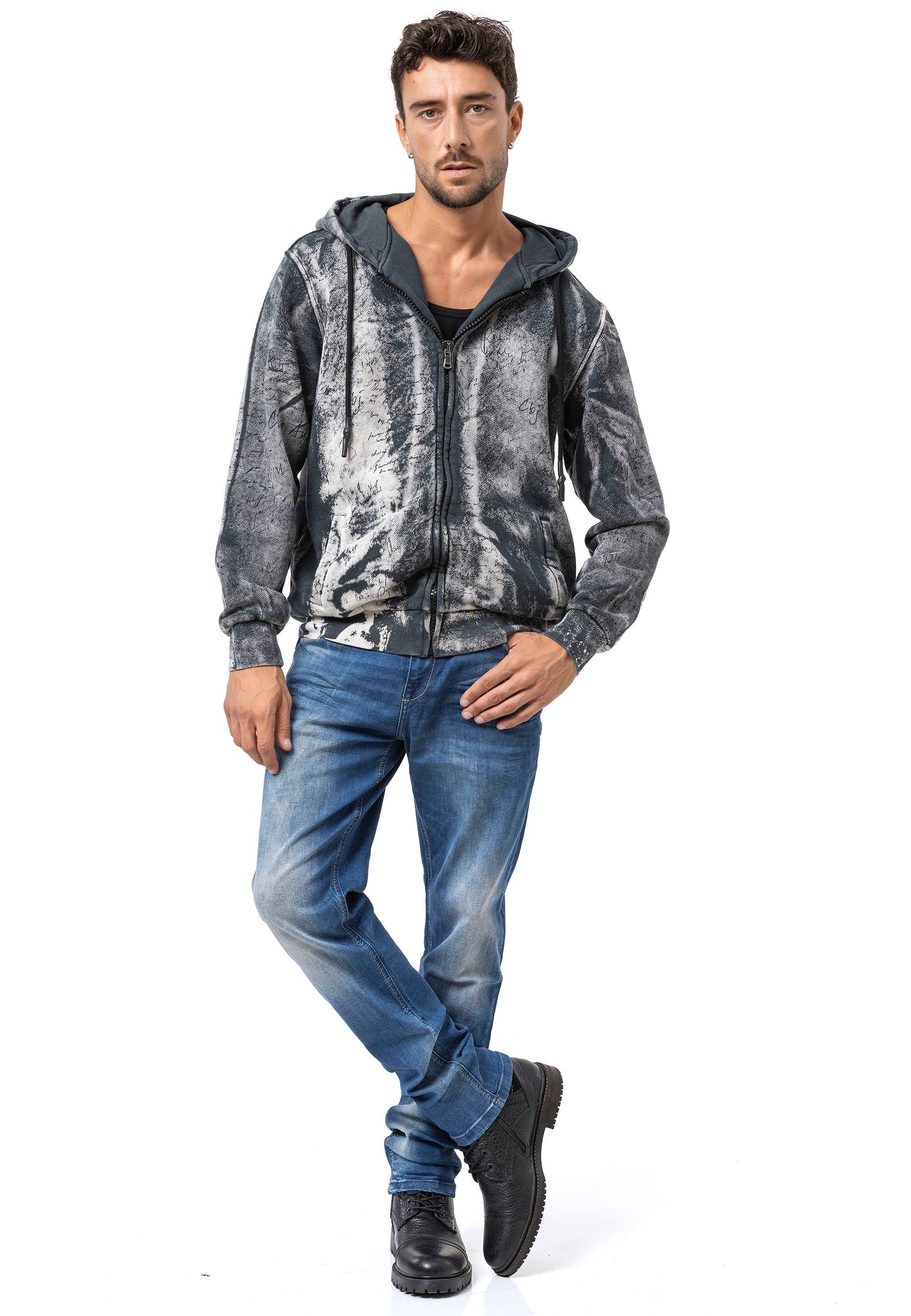 Cipo & Baxx LONS Herren Kapuzen Sweatshirt black CL594