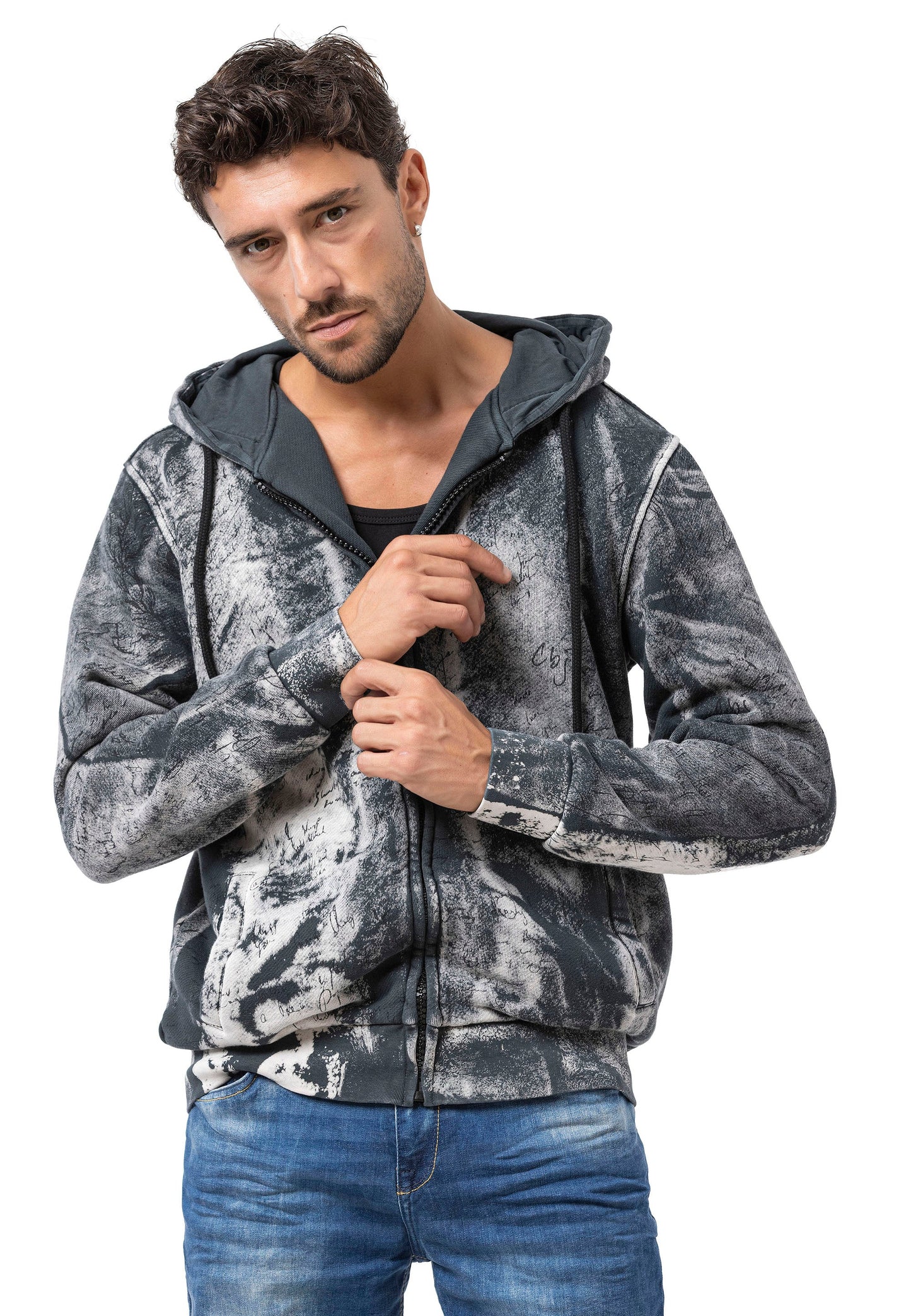 Cipo & Baxx LONS Herren Kapuzen Sweatshirt black CL594