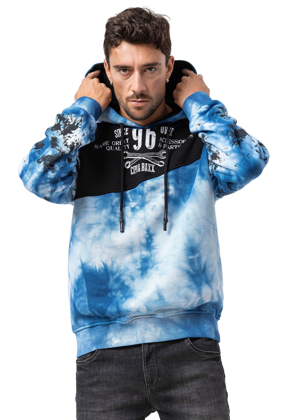 Cipo & Baxx SENA Herren Kapuzen Sweatshirt CL593 blau