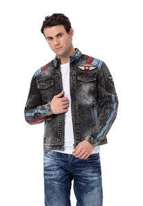 Cipo &amp; Baxx SIMBA Men's Jeans Jacket Hooded Denim CJ301