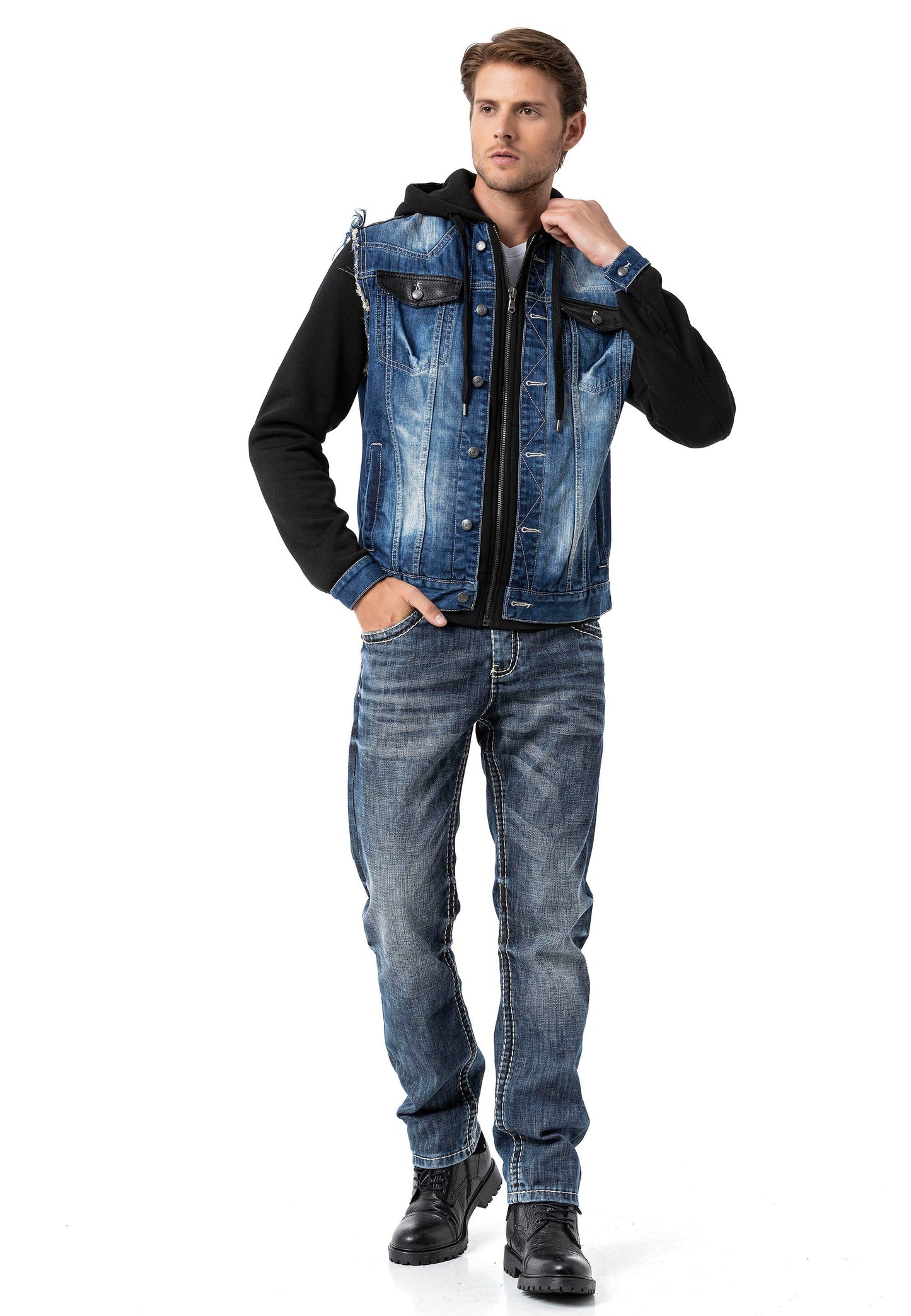 Cipo &amp; Baxx COLBY Men's Jeans Jacket Denim C-1290