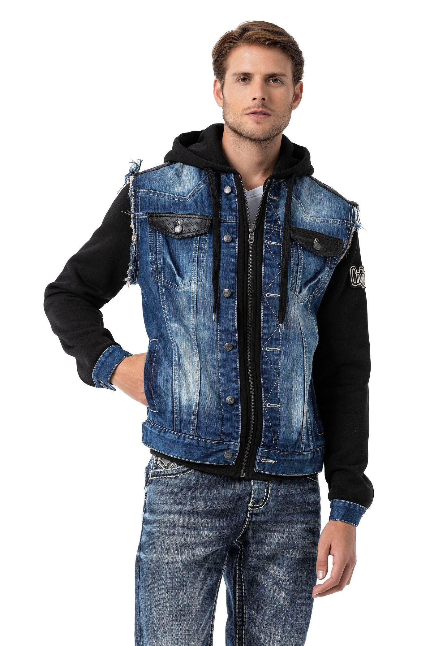 Cipo &amp; Baxx COLBY Men's Jeans Jacket Denim C-1290