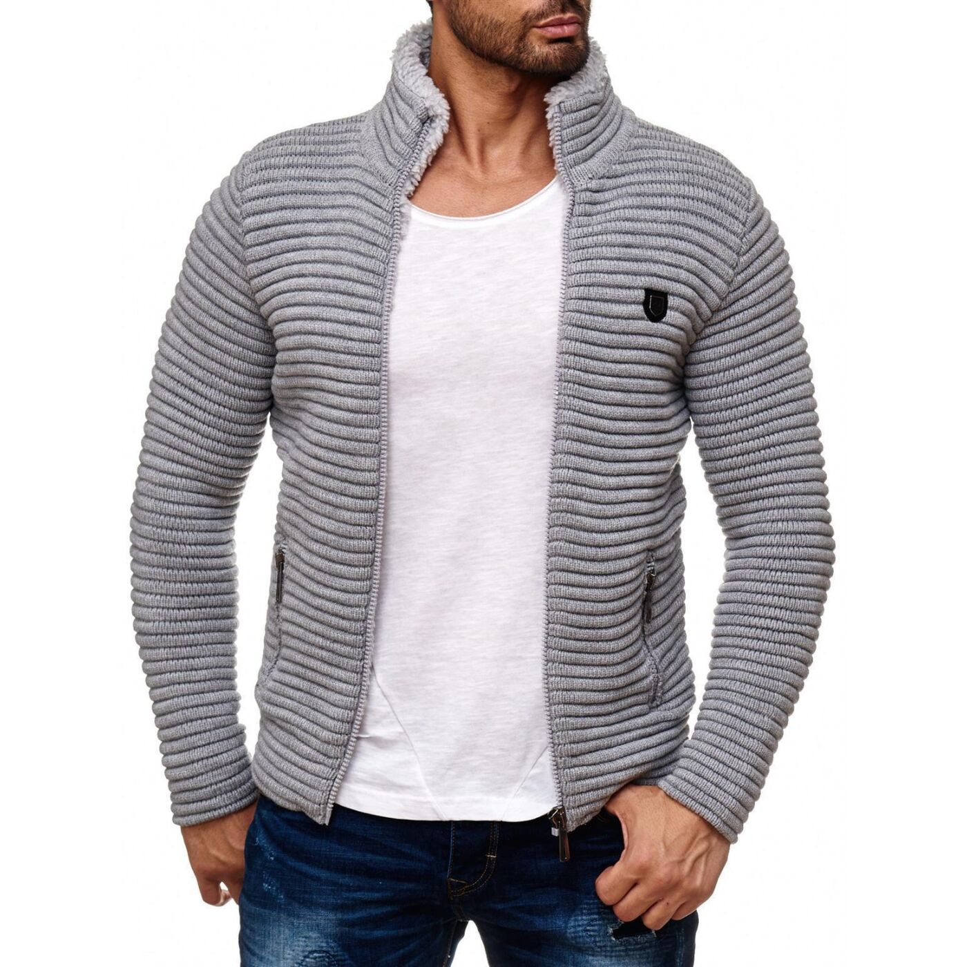 Redbridge ROBIUS Herren Strickjacke grau M3631