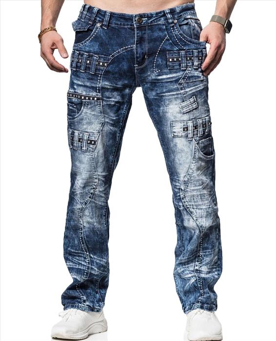 Kosmo Lupo MARBLE Herren Jeans Denim Straight Cut