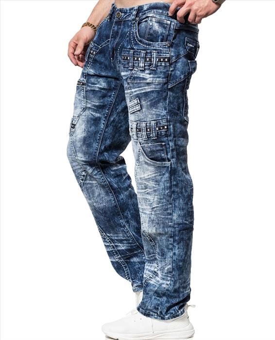 Kosmo Lupo MARBLE men's jeans denim straight cut