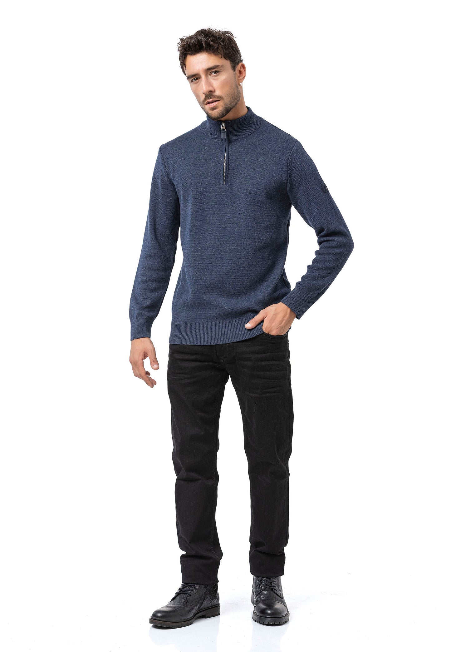 Cipo & Baxx WEXA Herren Pullover marineblau CP290