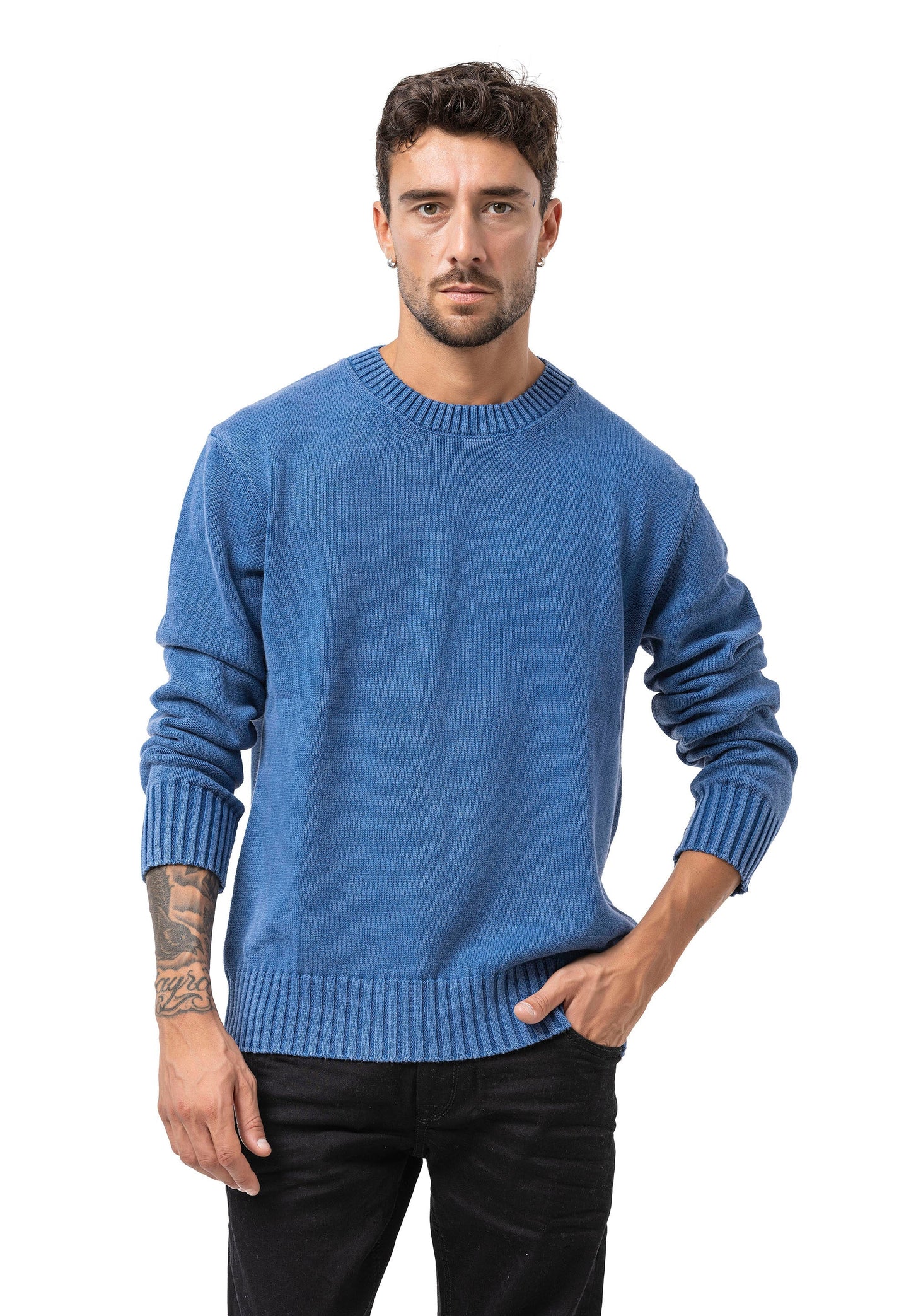 Cipo &amp; Baxx EXETER men's sweater NAVY CP158