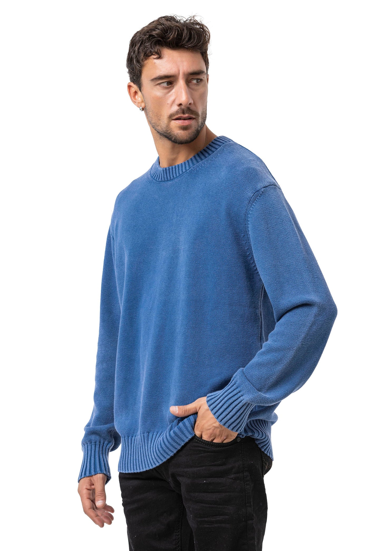 Cipo &amp; Baxx EXETER men's sweater NAVY CP158