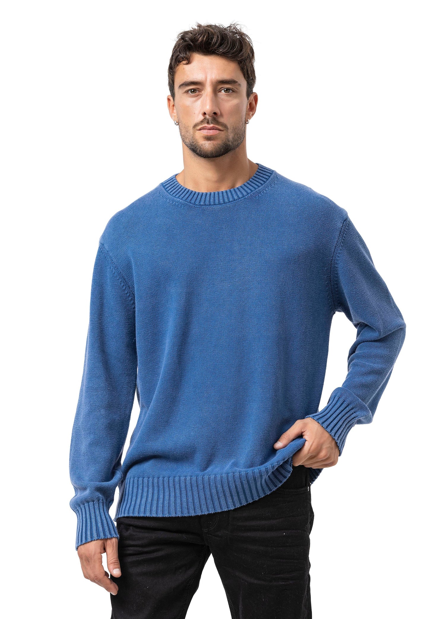 Cipo &amp; Baxx EXETER men's sweater NAVY CP158