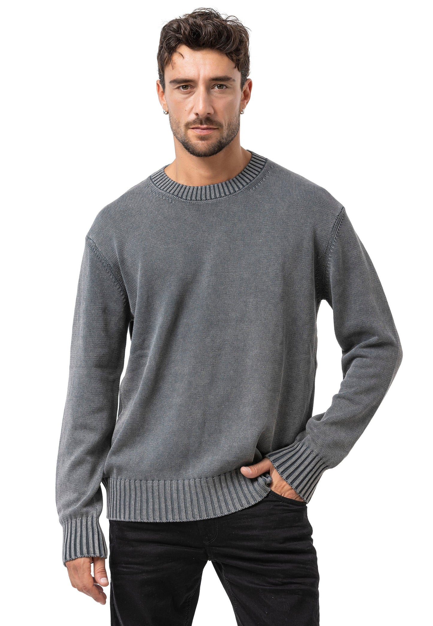 Cipo &amp; Baxx EXETER men's sweater NAVY CP158