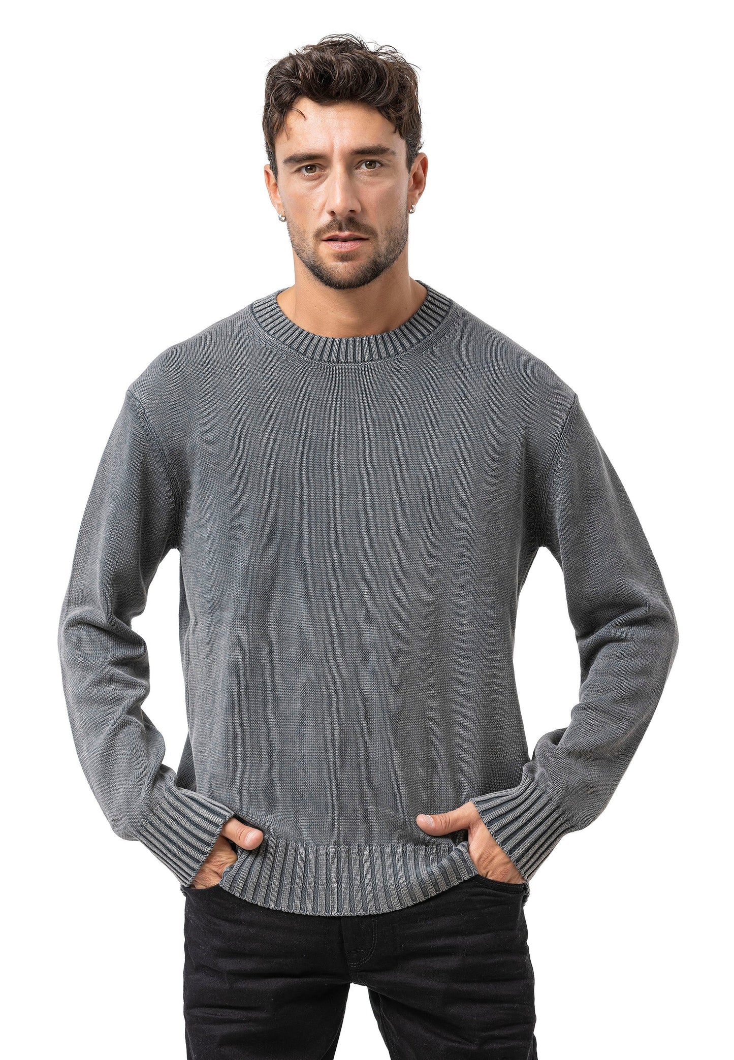 Cipo &amp; Baxx EXETER men's sweater NAVY CP158