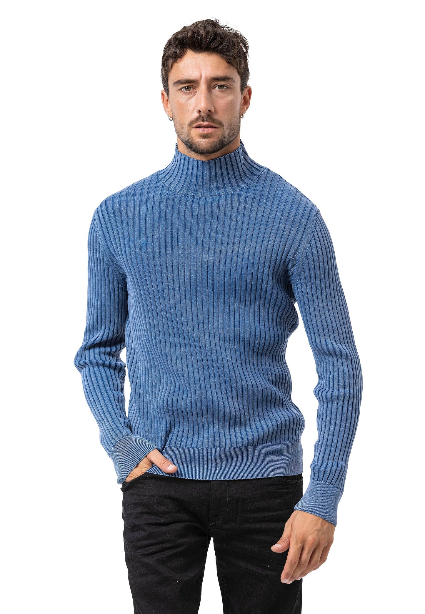 Cipo &amp; Baxx EXETER men's sweater NAVY CP158