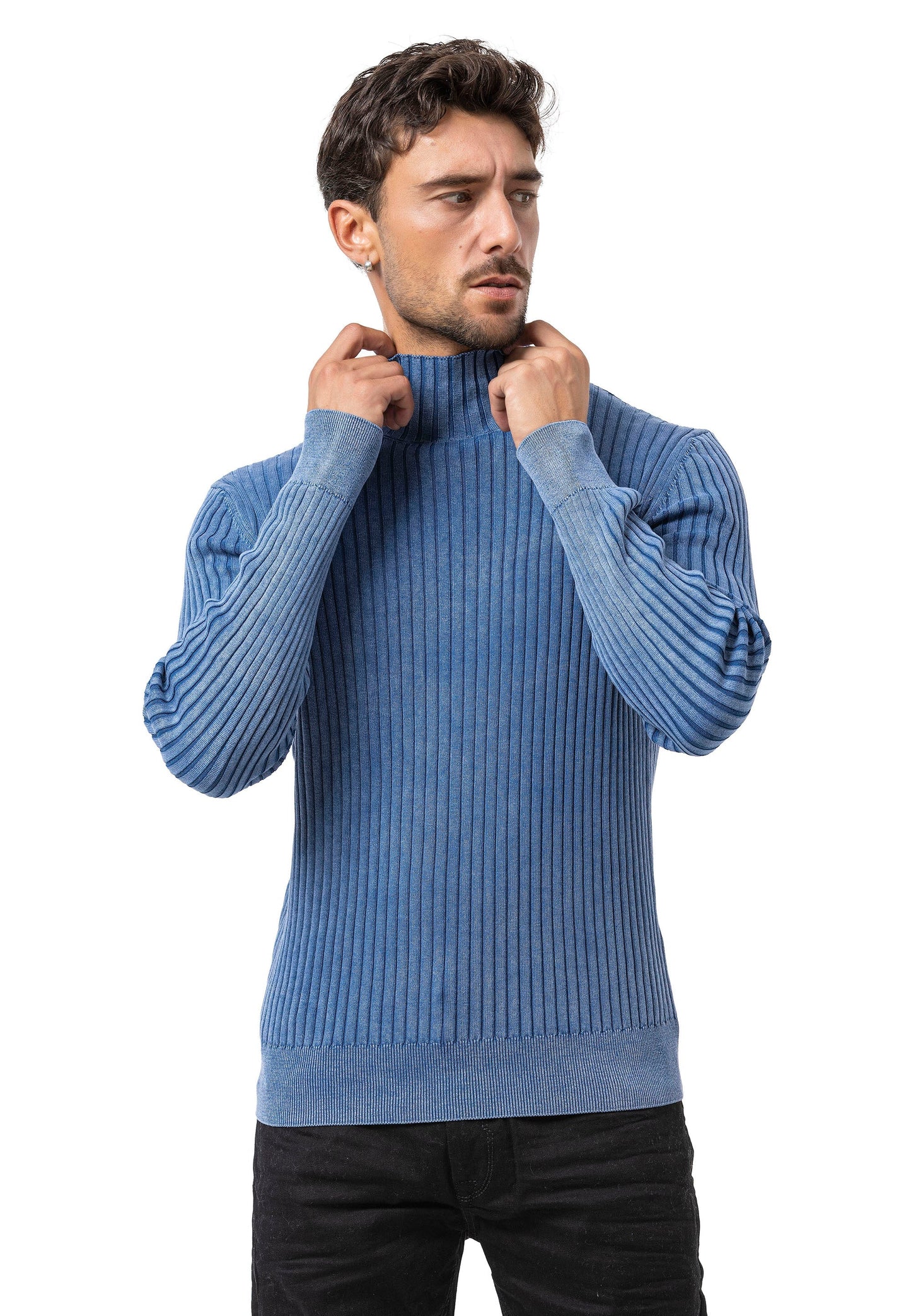Cipo &amp; Baxx EXETER men's sweater NAVY CP158