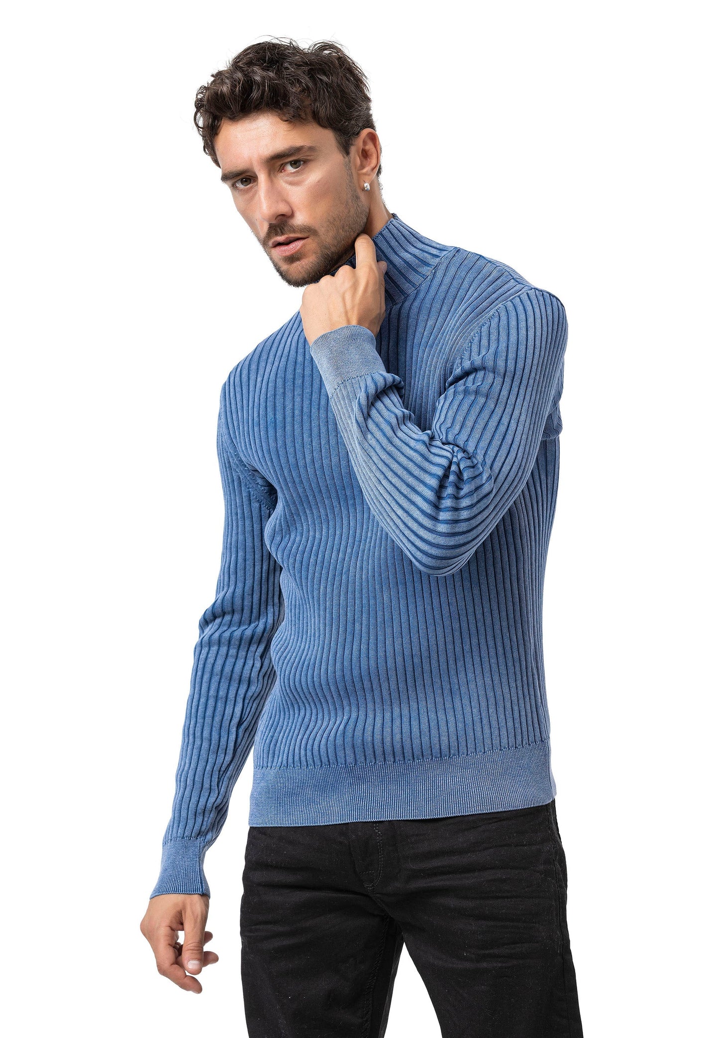 Cipo &amp; Baxx EXETER men's sweater NAVY CP158