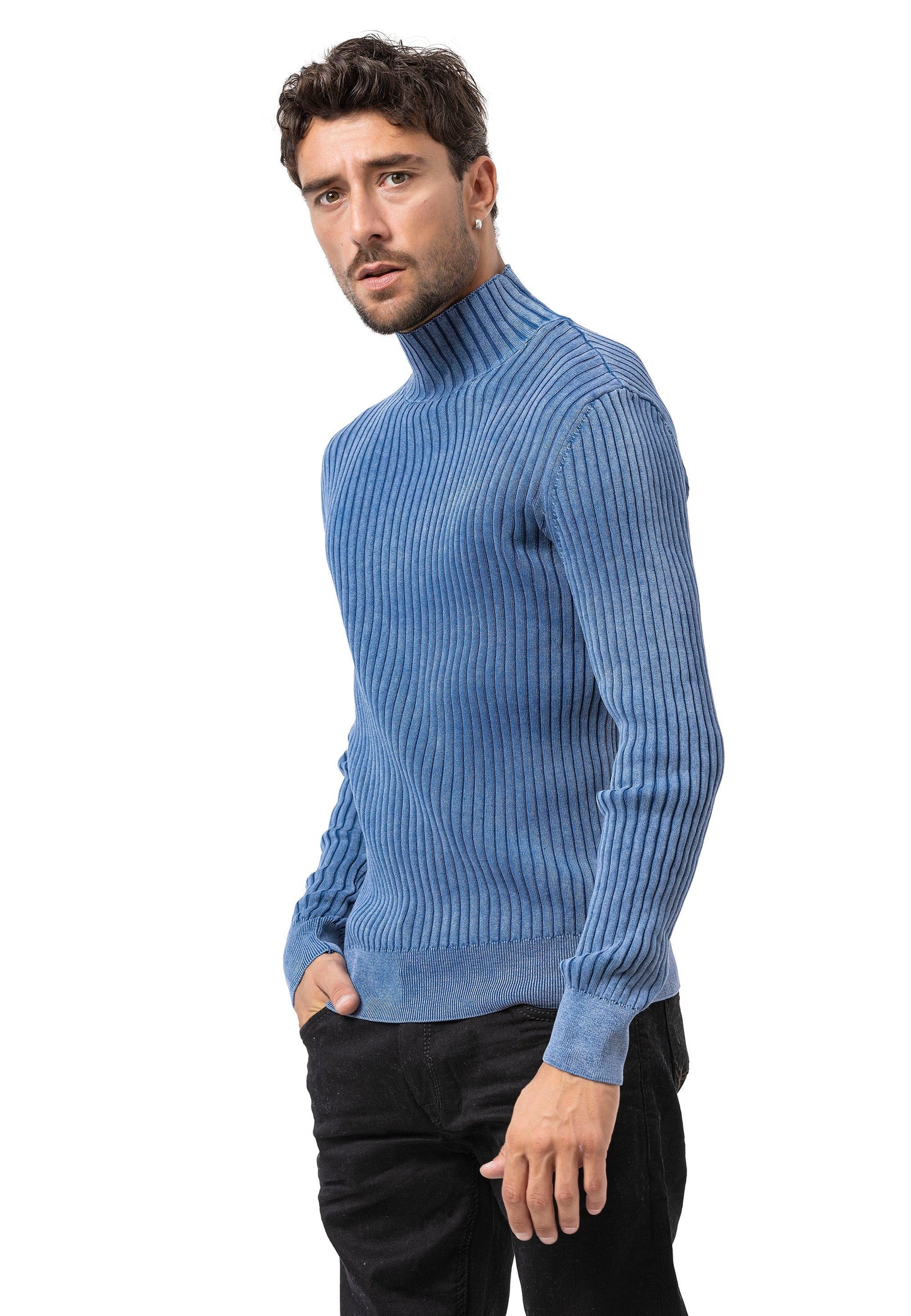 Cipo &amp; Baxx EXETER men's sweater NAVY CP158