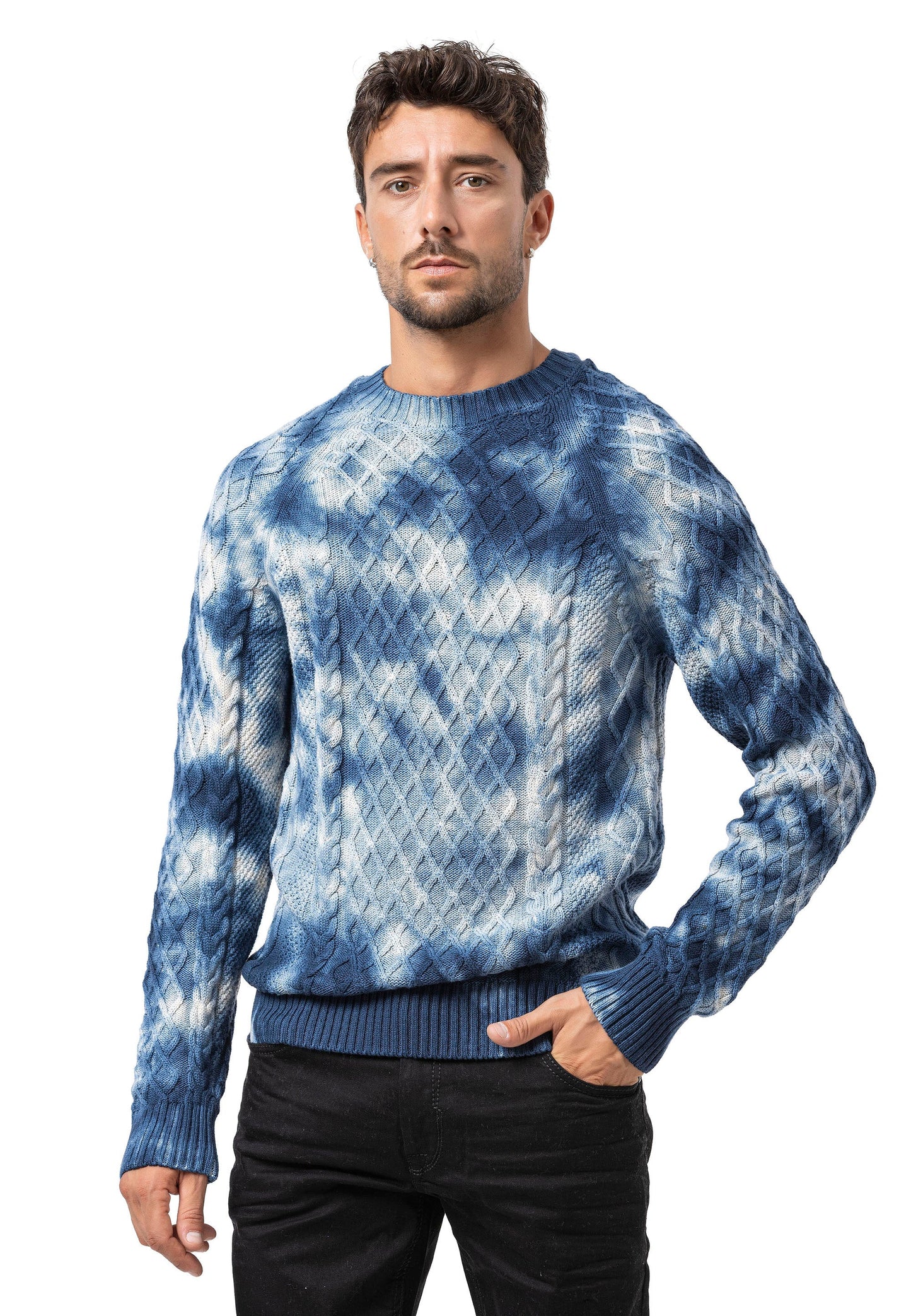 Cipo &amp; Baxx EXETER men's sweater NAVY CP158