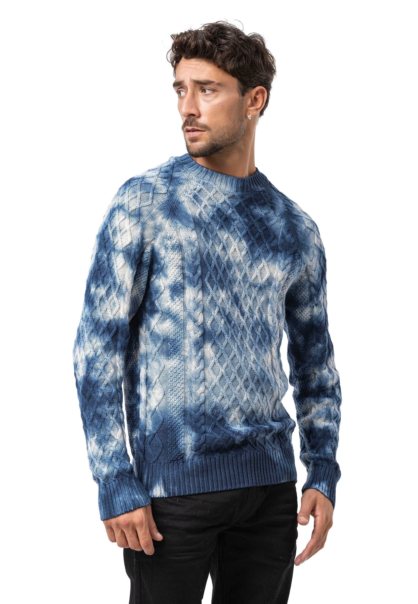 Cipo &amp; Baxx EXETER men's sweater NAVY CP158