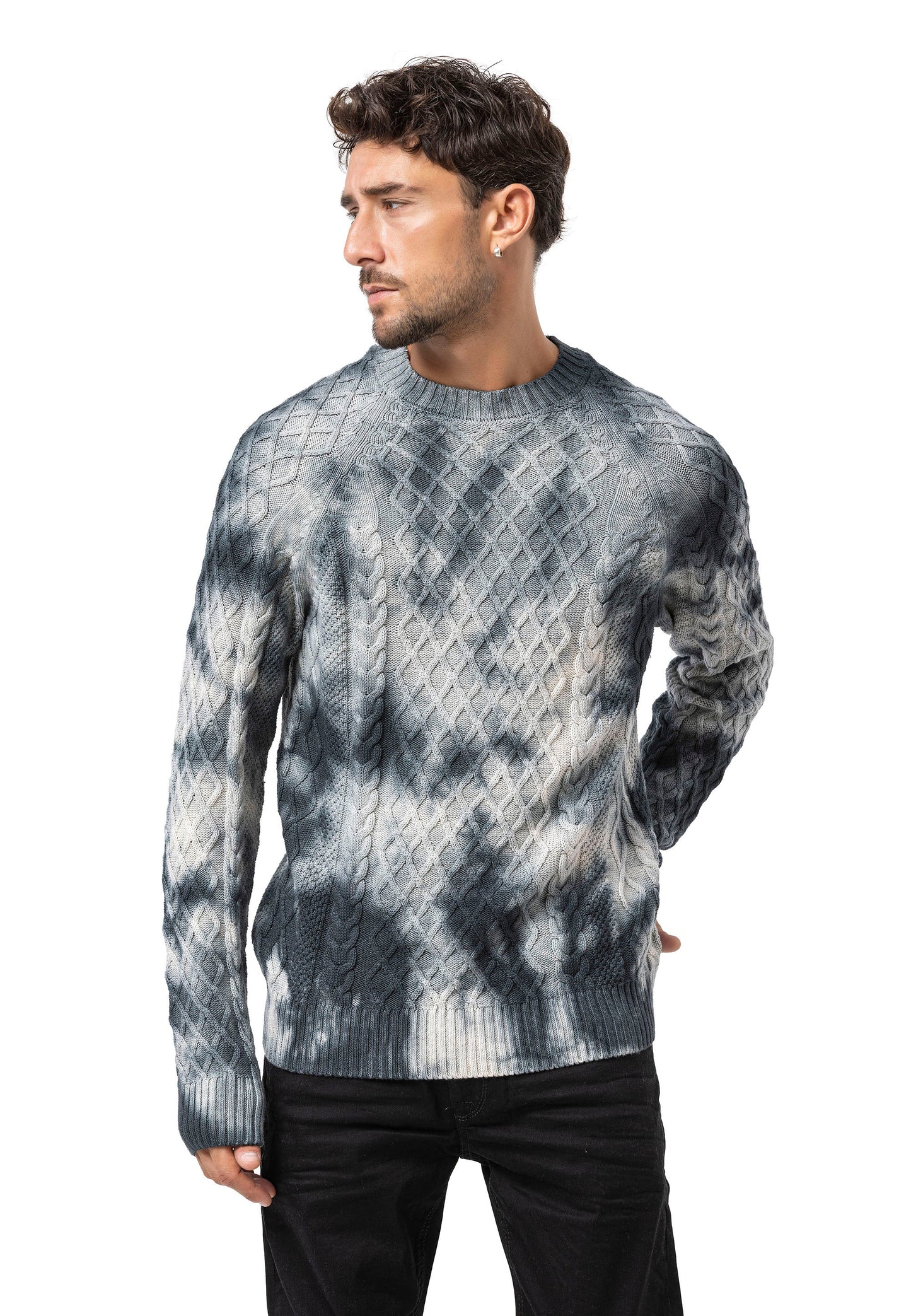 Cipo &amp; Baxx EXETER men's sweater NAVY CP158